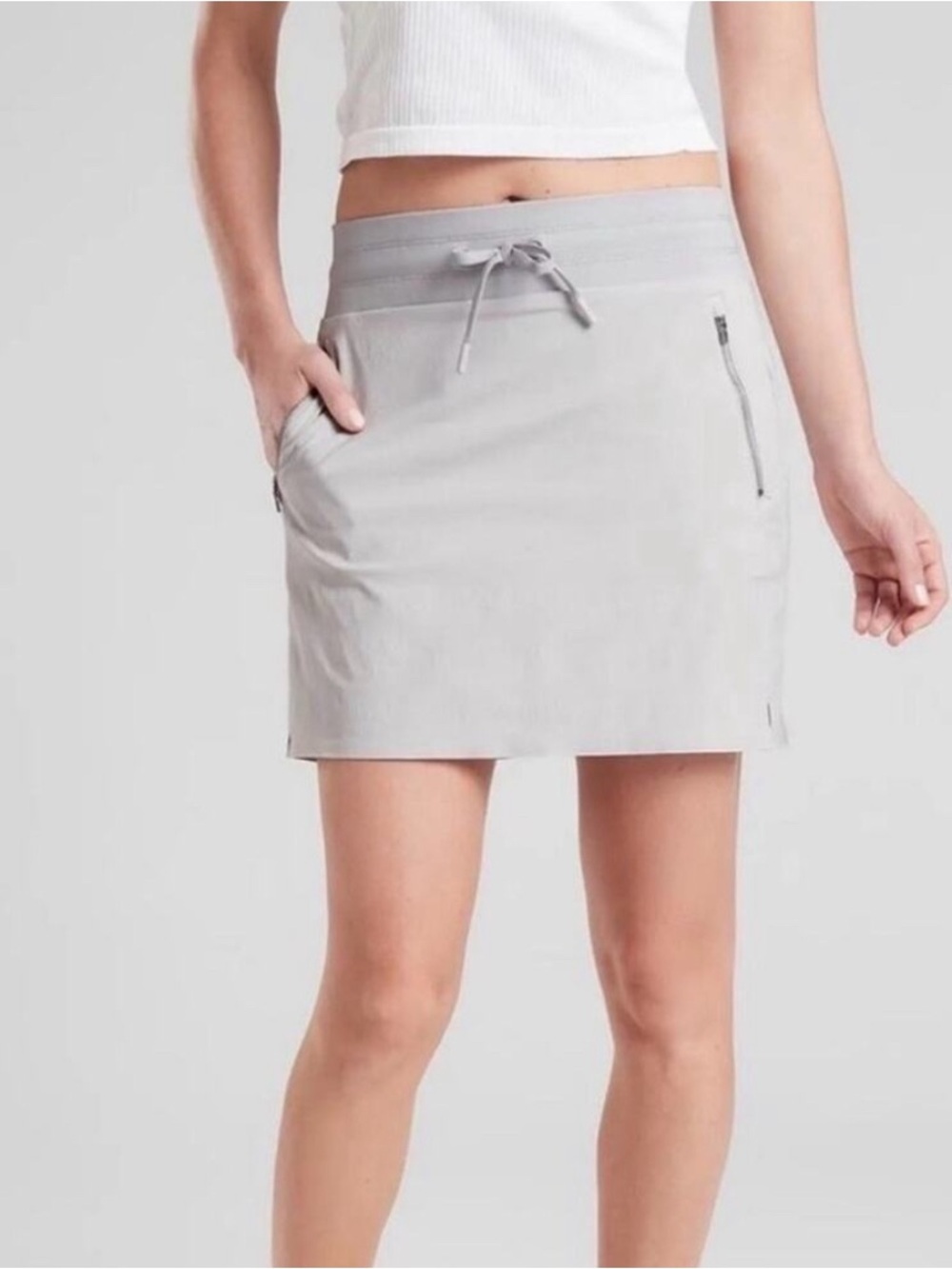 Athleta Gray Drawstring Active Skort